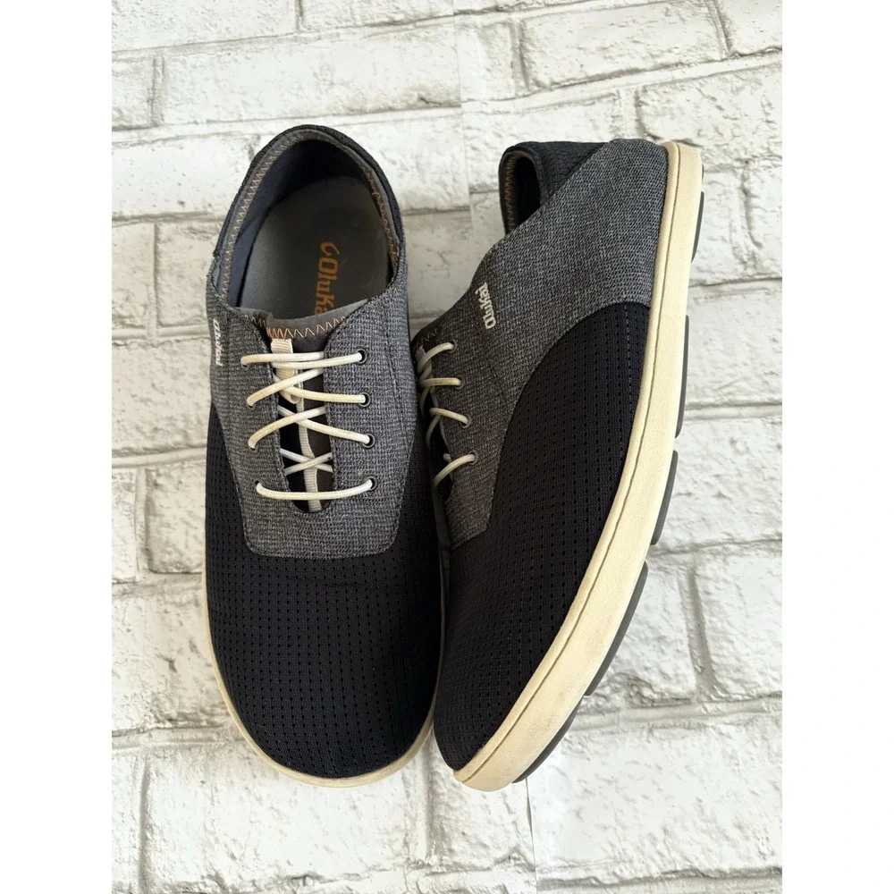 OLUKAI Nohea Moku‎ no-tie boat shoes shoes Mesh men's sz 10